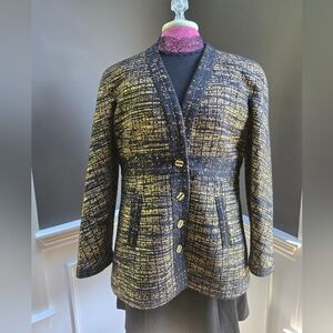 Chanel 2019 A Egypt Metiers d'Art Gold Black Jacket Tweed 44 Large NWT